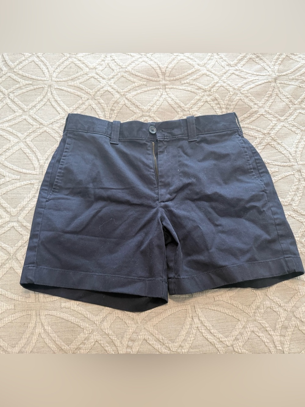 J. Crew Navy Flat-Front Cotton Shorts
